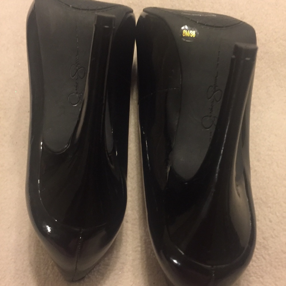 Jessica Simpson Black Patent Leather Heel Sz 8.5 M - Picture 3 of 7